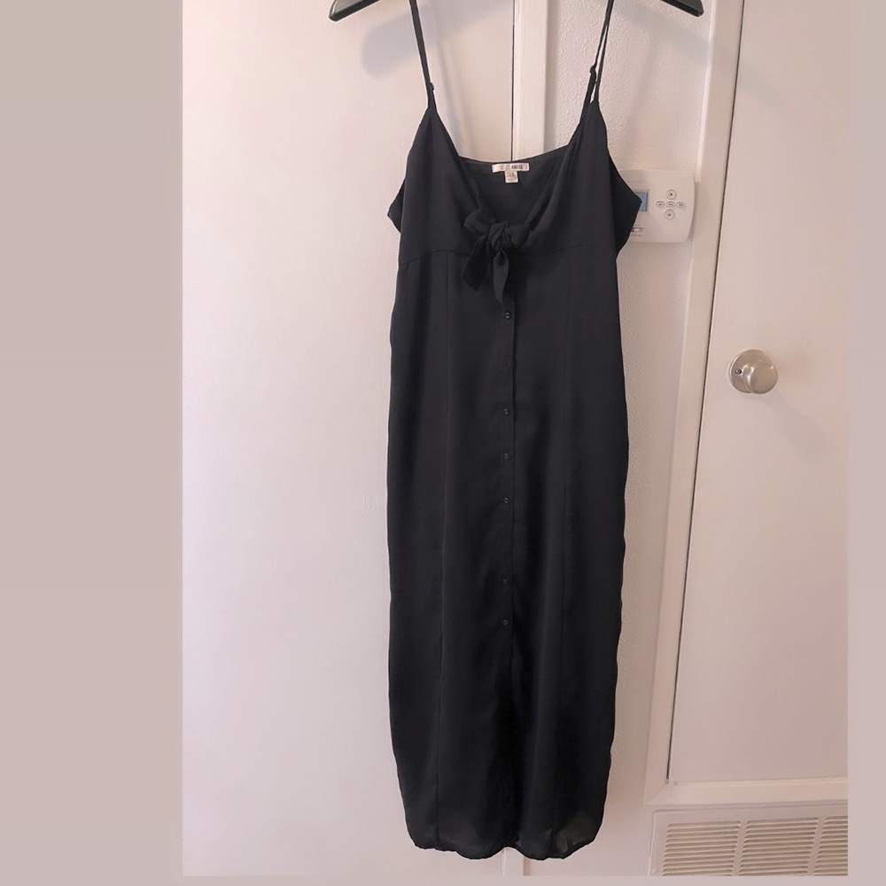 Womens black midi dress